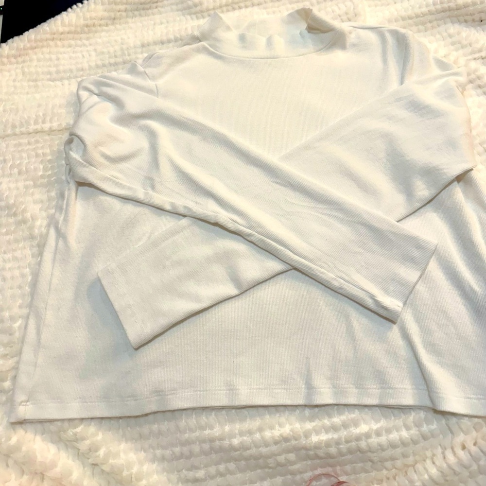 BP Women’s Mock Neck Long Sleeve White Tee 3X
